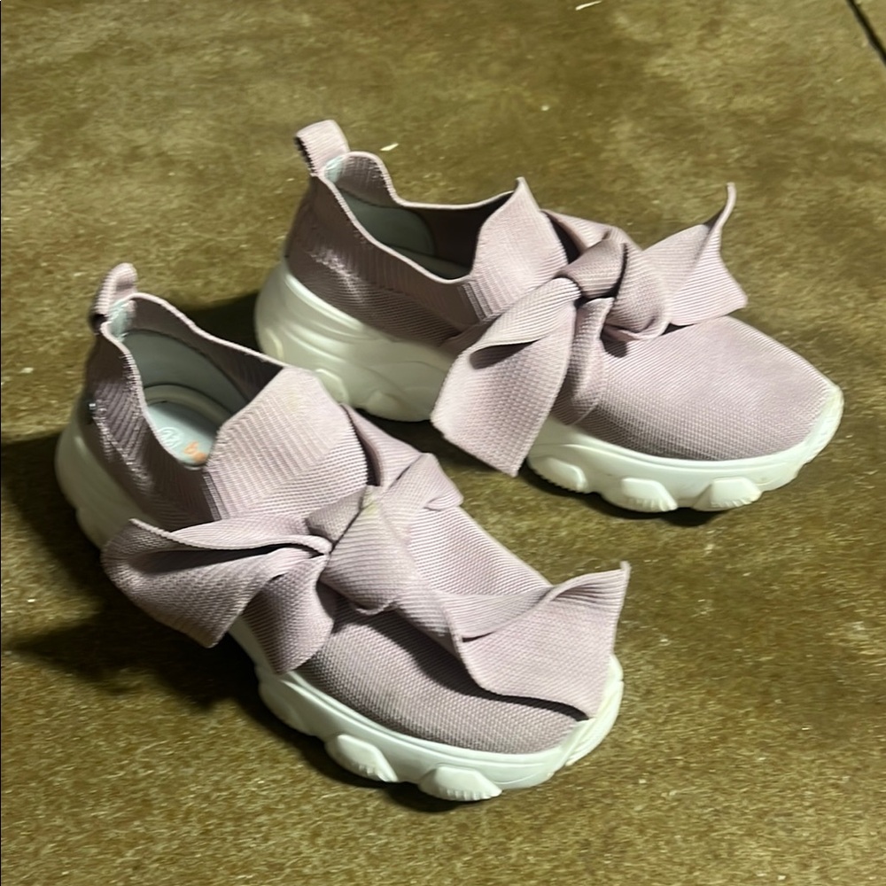 Basic Editions Purple and White Sneakers with Slip-On Design and Chunky Sole
